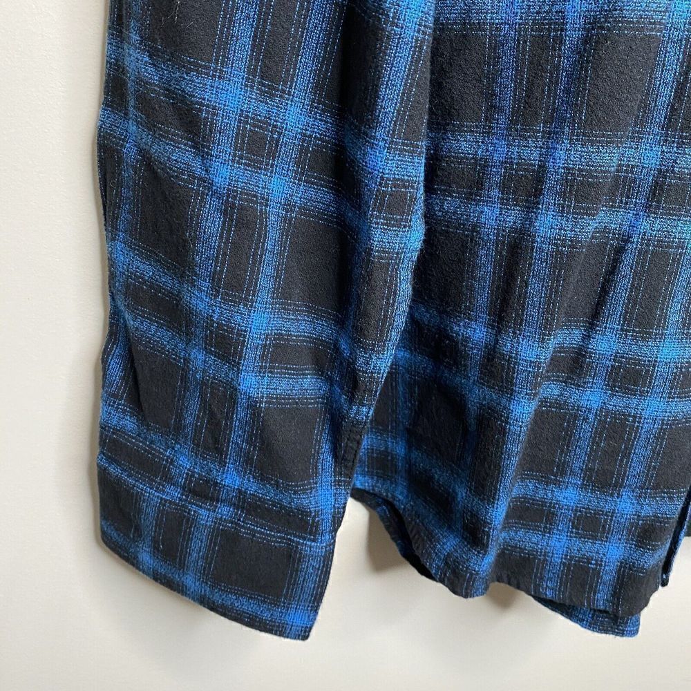 CIVIL SOCIETY Shirt Mens Small Brushed Flannel Plaid Button-Up NEW Blue - Picture 4 of 6